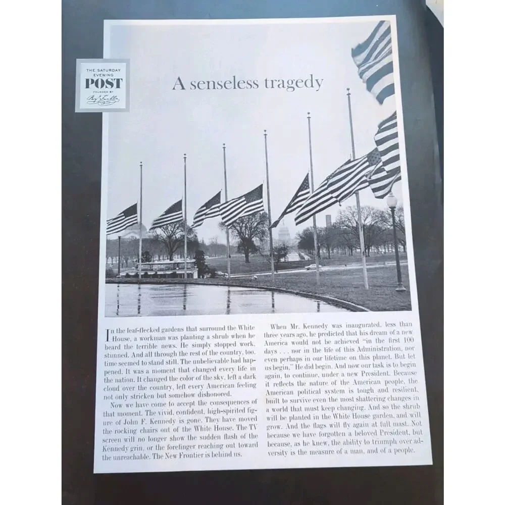 Vtg Saturday Evening Post Dec 14 1963 John F Kennedy JFK Memorial Norman...